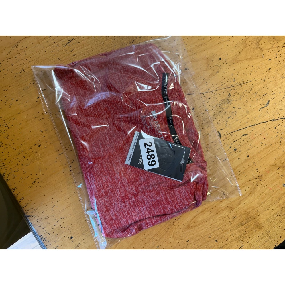 New w tags Ariat Charger XL Red Heather AriatTEK Performance Logo T-Shirt - Picture 6 of 6